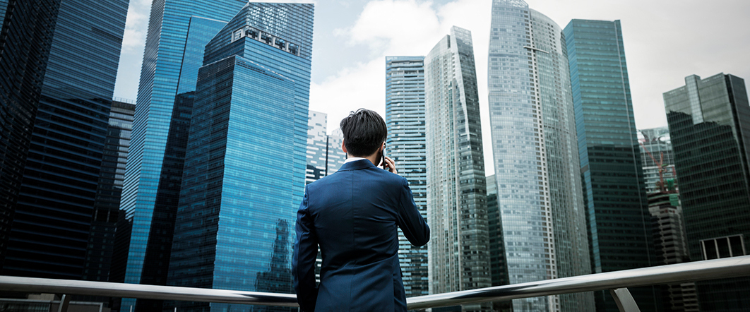 Businessman in city